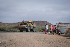 Djibouti, Djibouti, 2020-02-06. French military training into desert. Young officers learn how to survive and combat in 