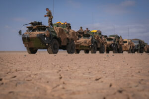 Djibouti, Djibouti, 2020-02-06. French military training into desert. Young officers learn how to survive and combat in 