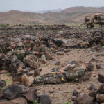 Djibouti, Djibouti, 2020-02-06. French military training into desert. Young officers learn how to survive and combat in