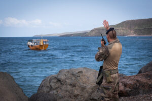 Djibouti, Djibouti, 2020-02-06. French military training into desert. Young officers learn how to survive and combat in 