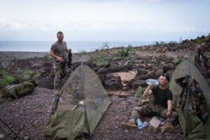 Djibouti, Djibouti, 2020-02-06. French military training into desert. Young officers learn how to survive and combat in 