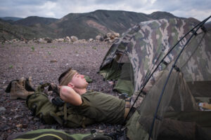 Djibouti, Djibouti, 2020-02-06. French military training into desert. Young officers learn how to survive and combat in 