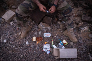 Djibouti, Djibouti, 2020-02-06. French military training into desert. Young officers learn how to survive and combat in 