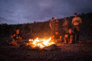 Djibouti, Djibouti, 2020-02-06. French military training into desert. Young officers learn how to survive and combat in 