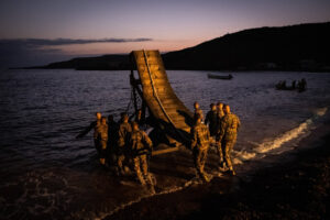 Djibouti, Djibouti, 2020-02-06. French military training into desert. Young officers learn how to survive and combat in 