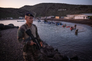 Djibouti, Djibouti, 2020-02-06. French military training into desert. Young officers learn how to survive and combat in 