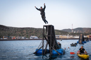 Djibouti, Djibouti, 2020-02-06. French military training into desert. Young officers learn how to survive and combat in 