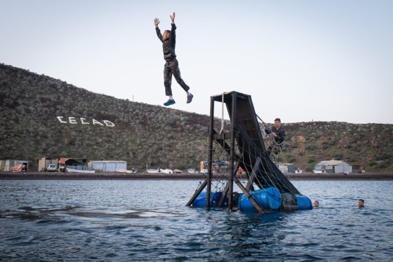 Djibouti, Djibouti, 2020-02-06. French military training into desert. Young officers learn how to survive and combat in 