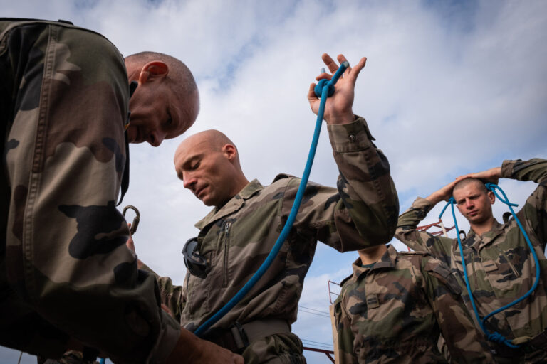 Djibouti, Djibouti, 2020-02-06. French military training into desert. Young officers learn how to survive and combat in 