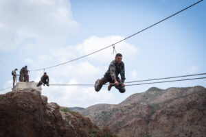 Djibouti, Djibouti, 2020-02-06. French military training into desert. Young officers learn how to survive and combat in 