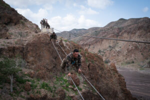 Djibouti, Djibouti, 2020-02-06. French military training into desert. Young officers learn how to survive and combat in 