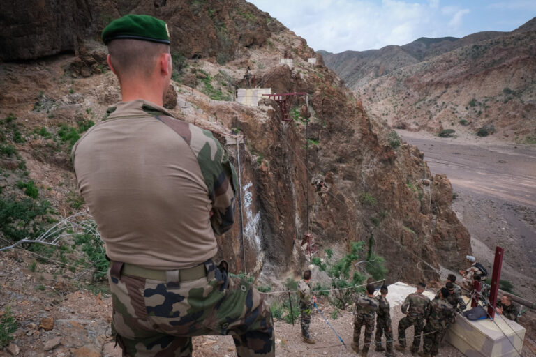 Djibouti, Djibouti, 2020-02-06. French military training into desert. Young officers learn how to survive and combat in 