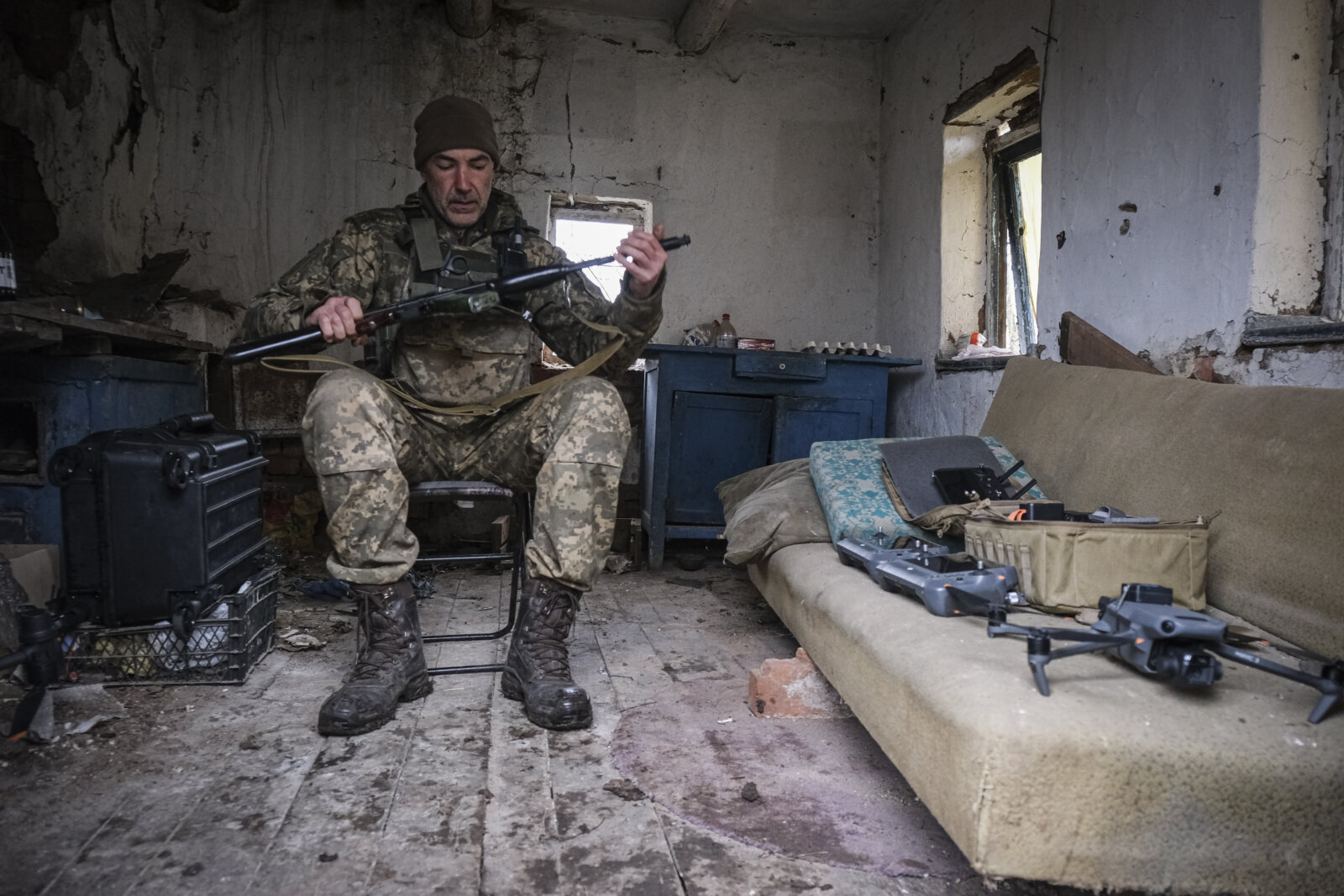 Ukraine, Orikhiv, 2023-03-16. Brigade of ukrainian volunteer army combat in south of Ukraine, in Zaporijia region. From 