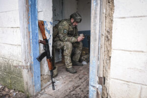 Ukraine, Orikhiv, 2023-03-16. Brigade of ukrainian volunteer army combat in south of Ukraine, in Zaporijia region. From 