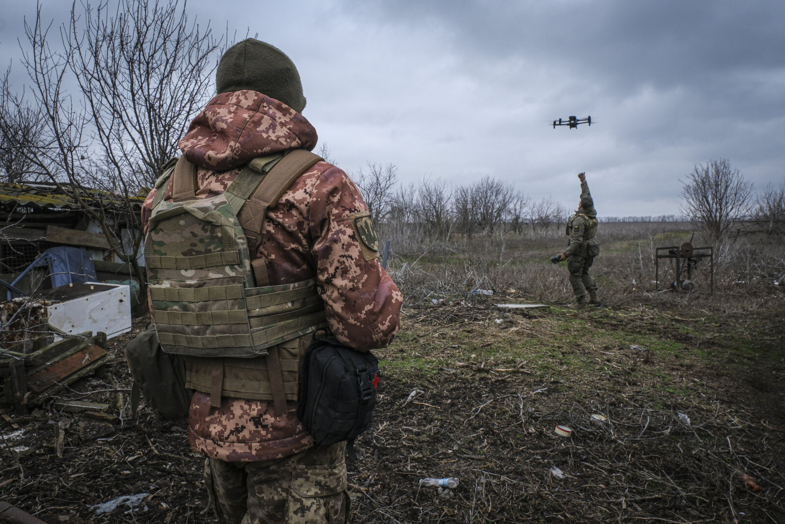 Ukraine, Orikhiv, 2023-03-16. Brigade of ukrainian volunteer army combat in south of Ukraine, in Zaporijia region. From 