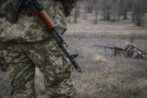 Ukraine, Huliaipole, 2023-03-19. Brigade of ukrainian volunteer army combat in south of Ukraine, in Zaporijia region. Fr