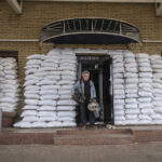 Ukraine, Druzhkivka, 2023-03-19. At few kilometers from the front line in Bakhmut, hotel man host a lot of journalists.