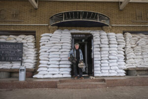 Ukraine, Druzhkivka, 2023-03-19. At few kilometers from the front line in Bakhmut, hotel man host a lot of journalists. 