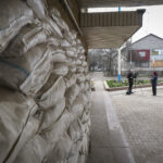 Ukraine, Druzhkivka, 2023-03-19. At few kilometers from the front line in Bakhmut, hotel man host a lot of journalists.