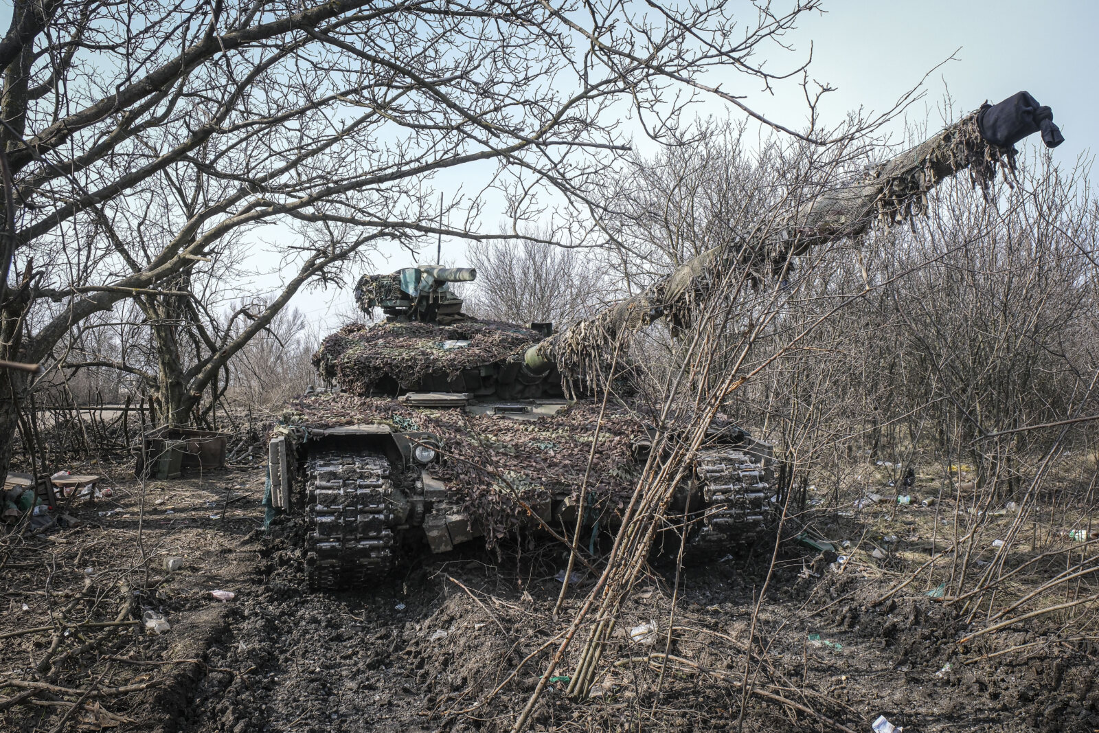 Ukraine, Tchassiv Yar, 2023-03-22. At few kilometers from the front line in Bakhmut, the city was almost destroy by the 