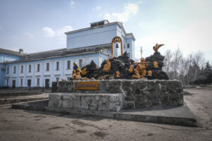 Ukraine, Tchassiv Yar, 2023-03-22. At few kilometers from the front line in Bakhmut, the city was almost destroy by the