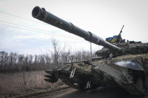 Ukraine, Tchassiv Yar, 2023-03-22. At few kilometers from the front line in Bakhmut, the city was almost destroy by the 