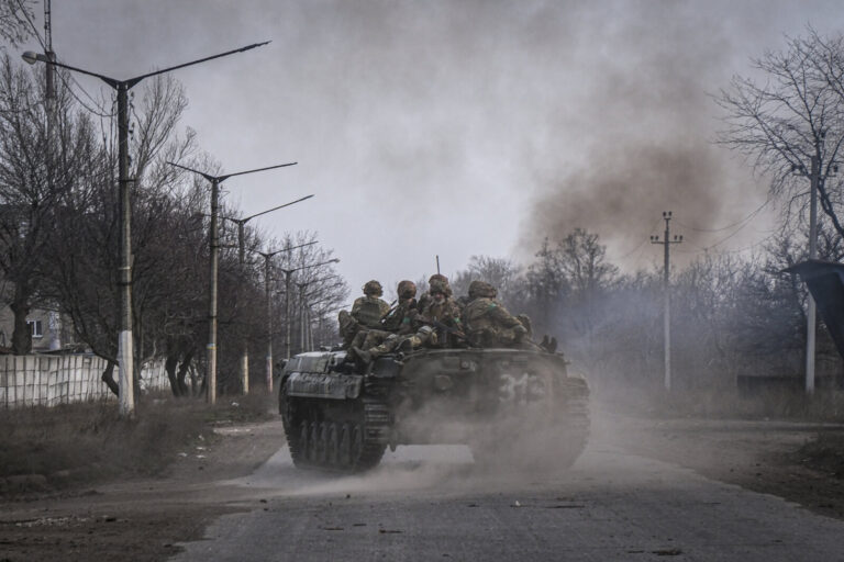 Ukraine, Tchassiv Yar, 2023-03-22. At few kilometers from the front line in Bakhmut, the city was almost destroy by the 