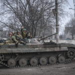 Ukraine, Tchassiv Yar, 2023-03-22. At few kilometers from the front line in Bakhmut, the city was almost destroy by the