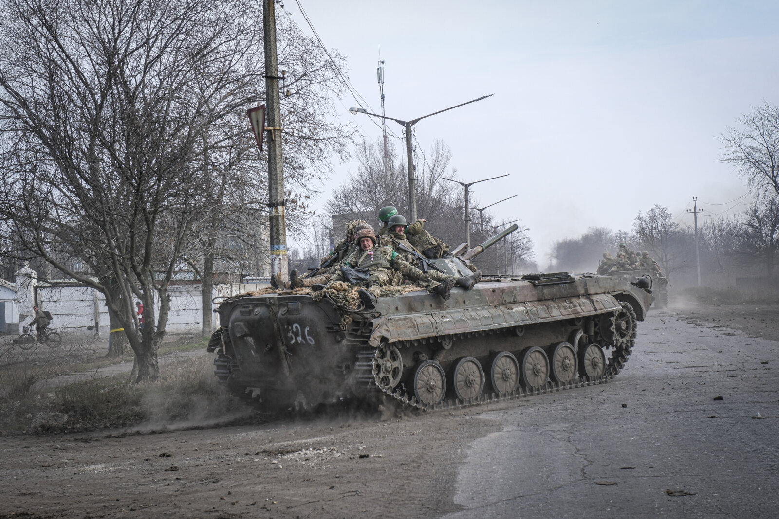 Ukraine, Tchassiv Yar, 2023-03-22. At few kilometers from the front line in Bakhmut, the city was almost destroy by the 