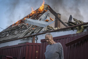 Ukraine, Tchassiv Yar, 2023-03-22. At few kilometers from the front line in Bakhmut, the city was almost destroy by the 