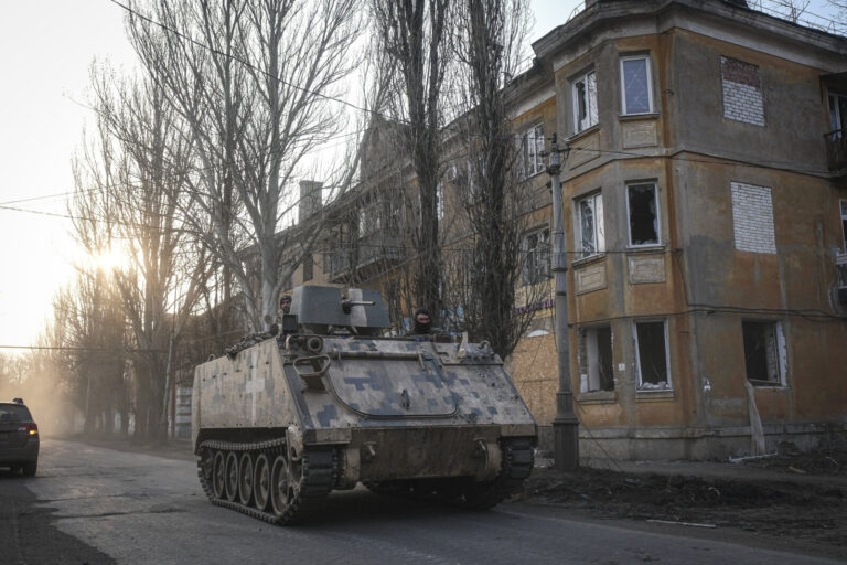 Ukraine, Tchassiv Yar, 2023-03-22. At few kilometers from the front line in Bakhmut, the city was almost destroy by the 