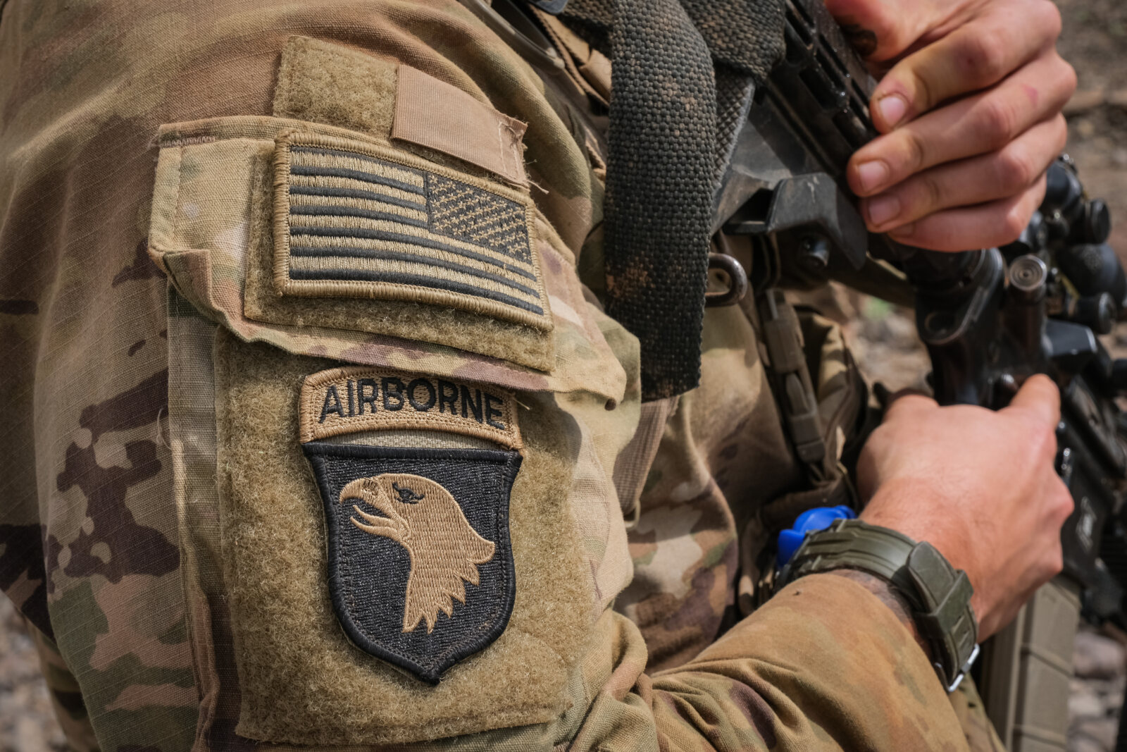 Djibouti, Djibouti, 2020-02-06. US soldiers from national guard airborne training with french soldiers in Djibouti deser