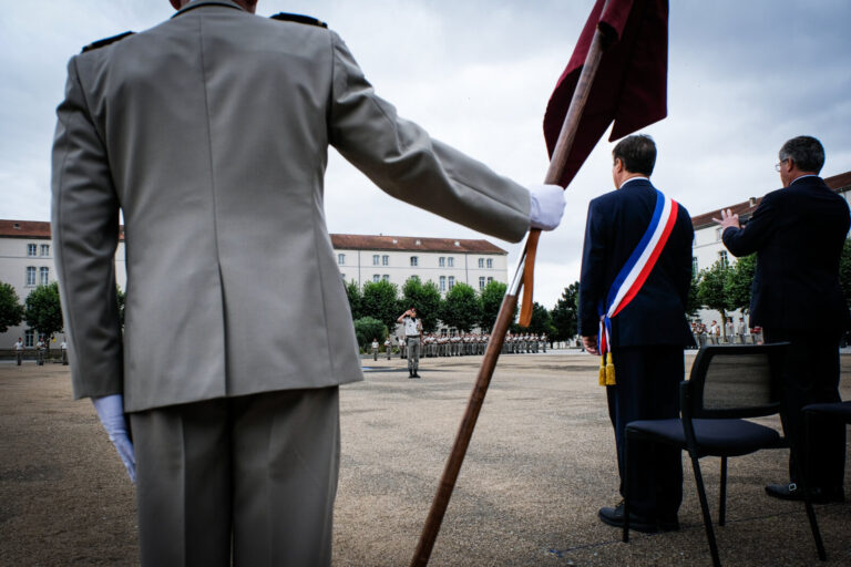 France, Castres, 2019-07-18. Change of command ceremonies at the 8th marine infantry parachute regiment in Castres, wher