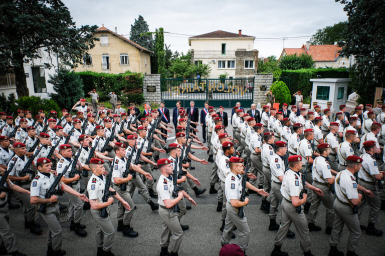 France, Castres, 2019-07-18. Change of command ceremonies at the 8th marine infantry parachute regiment in Castres, wher