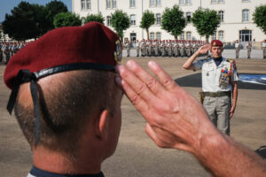 France, Castres, 2021-07-22. Change of command ceremonies at the 8th marine infantry parachute regiment in Castres, wher
