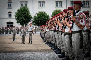 France, Castres, 2019-07-18. Change of command ceremonies at the 8th marine infantry parachute regiment in Castres, wher