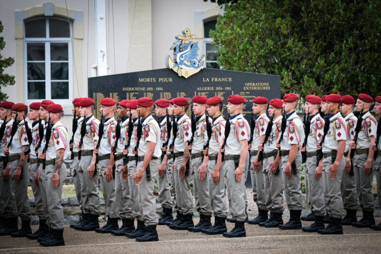 France, Castres, 2019-07-18. Change of command ceremonies at the 8th marine infantry parachute regiment in Castres, wher