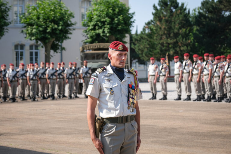 France, Castres, 2021-07-22. Change of command ceremonies at the 8th marine infantry parachute regiment in Castres, wher