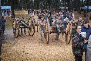 France, Guer, 2025-11-29. Officer cadets of the Saint-Cyr Coetquidan military academy re-enact the battle of Austerlitz 