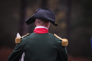 France, Guer, 2025-11-29. Officer cadets of the Saint-Cyr Coetquidan military academy re-enact the battle of Austerlitz 