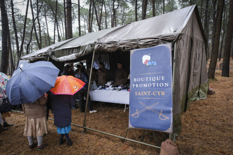 France, Guer, 2025-11-29. Officer cadets of the Saint-Cyr Coetquidan military academy re-enact the battle of Austerlitz 