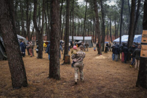 France, Guer, 2025-11-29. Officer cadets of the Saint-Cyr Coetquidan military academy re-enact the battle of Austerlitz 