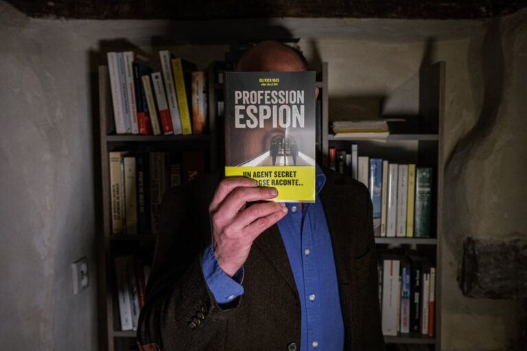 France, Cevennes, 2021-02-11. A former French intelligence service officer turned author and video maker, at home in the