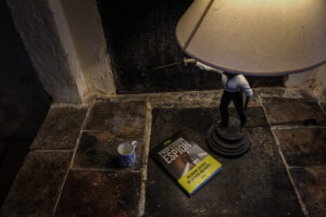 France, Cevennes, 2021-02-11. A former French intelligence service officer turned author and video maker, at home in the
