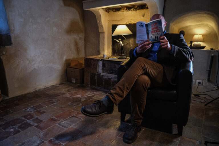 France, Cevennes, 2021-02-11. A former French intelligence service officer turned author and video maker, at home in the