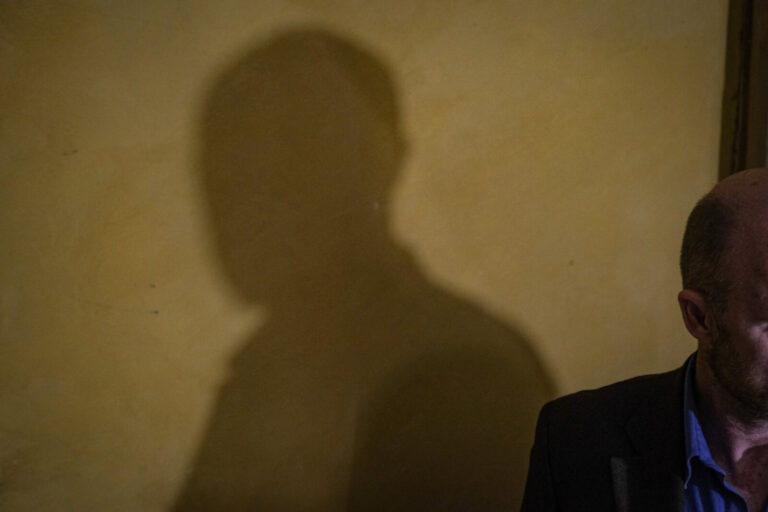 France, Cevennes, 2021-02-11. A former French intelligence service officer turned author and video maker, at home in the
