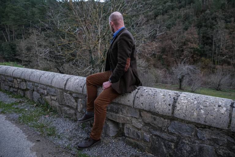 France, Cevennes, 2021-02-11. A former French intelligence service officer turned author and video maker, at home in the