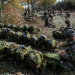 France, Caylus, 2018-11-14. Exercise Falcon Amarante 2018 brings French, British and American paratroopers together at t