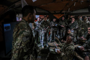 France, Caylus, 2018-11-16. Exercise Falcon Amarante 2018 brings French, British and American paratroopers together at t