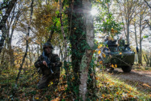 France, Caylus, 2018-11-16. Exercise Falcon Amarante 2018 brings French, British and American paratroopers together at t